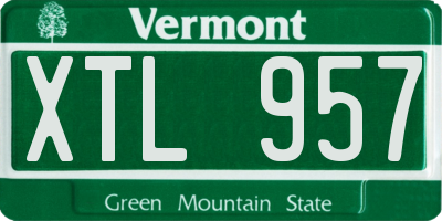 VT license plate XTL957