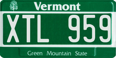 VT license plate XTL959