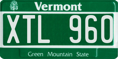VT license plate XTL960