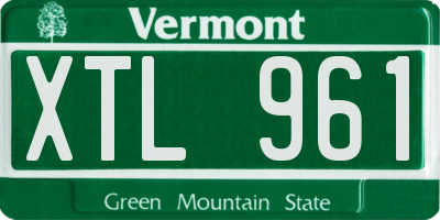 VT license plate XTL961