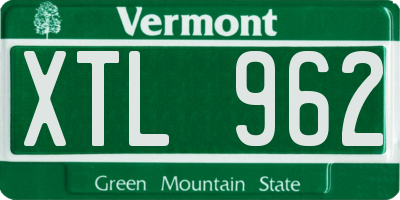 VT license plate XTL962
