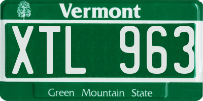 VT license plate XTL963