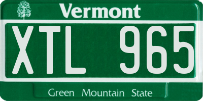 VT license plate XTL965