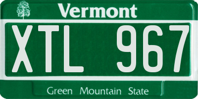 VT license plate XTL967