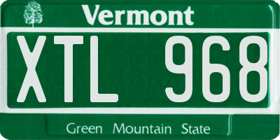 VT license plate XTL968