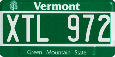 VT license plate XTL972