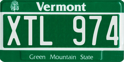 VT license plate XTL974