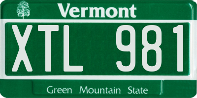 VT license plate XTL981