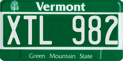 VT license plate XTL982