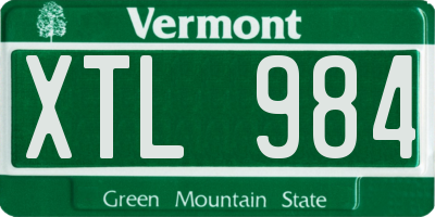 VT license plate XTL984
