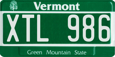 VT license plate XTL986