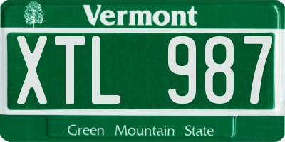 VT license plate XTL987