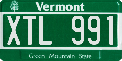 VT license plate XTL991