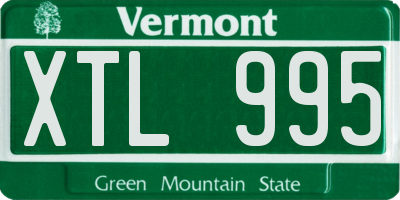 VT license plate XTL995