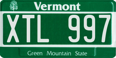 VT license plate XTL997