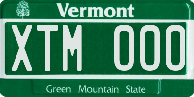 VT license plate XTM000