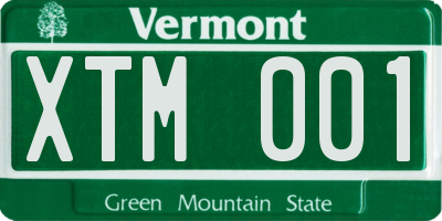 VT license plate XTM001
