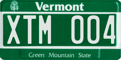 VT license plate XTM004