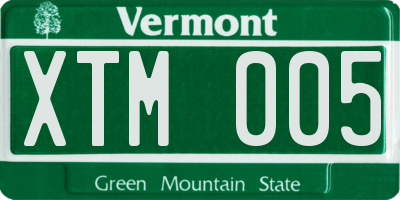 VT license plate XTM005