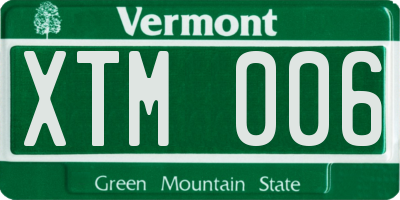 VT license plate XTM006
