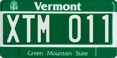 VT license plate XTM011