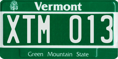 VT license plate XTM013