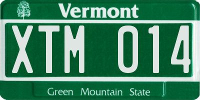 VT license plate XTM014