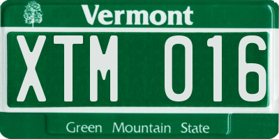 VT license plate XTM016
