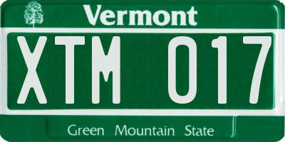 VT license plate XTM017