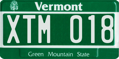 VT license plate XTM018