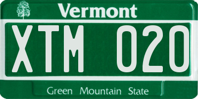 VT license plate XTM020