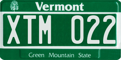 VT license plate XTM022
