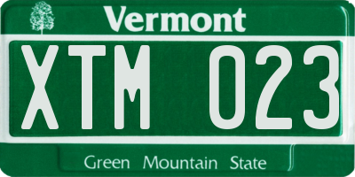 VT license plate XTM023