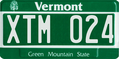 VT license plate XTM024