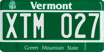 VT license plate XTM027