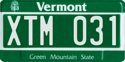 VT license plate XTM031