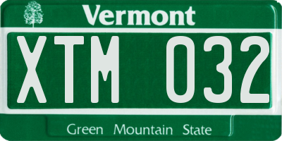 VT license plate XTM032