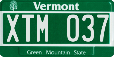 VT license plate XTM037