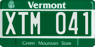 VT license plate XTM041