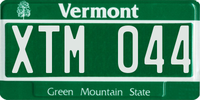 VT license plate XTM044
