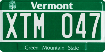 VT license plate XTM047