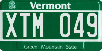 VT license plate XTM049