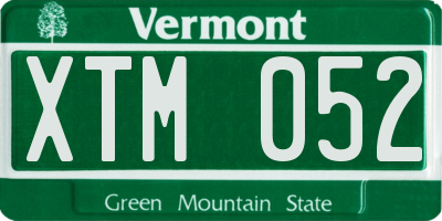 VT license plate XTM052