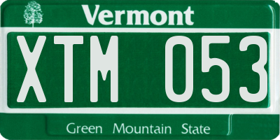 VT license plate XTM053