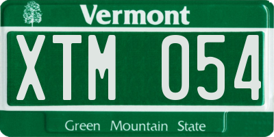 VT license plate XTM054