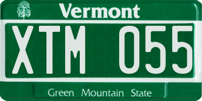 VT license plate XTM055