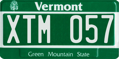 VT license plate XTM057
