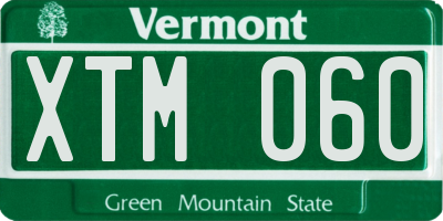 VT license plate XTM060