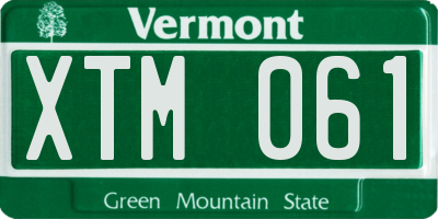 VT license plate XTM061