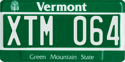VT license plate XTM064